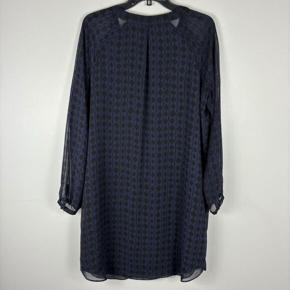 Cabi Harlequin Dress Chiffon Sz Medium Purple Black Knee Length 3102 Work Career - Picture 6 of 8